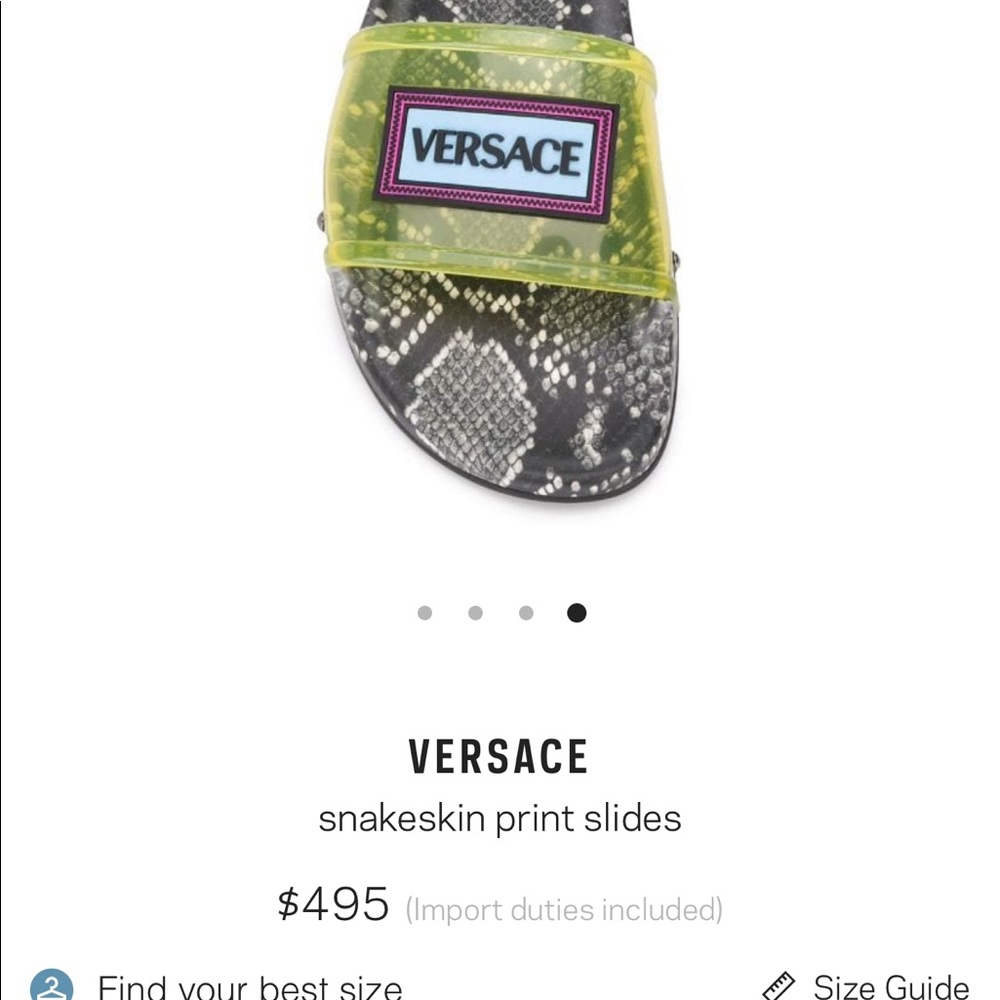 Exclusive Versace snake skin slides